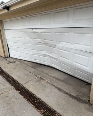 Severely damaged door 